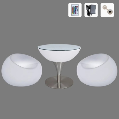 Комплект светящейся мебели Стол+2 стула V6