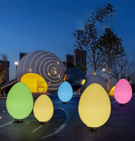 Светильник Яйцо 65х110 питание от АКБ, RGB